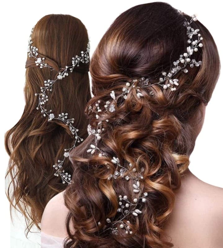 STROIK ŚLUBNY Gałązka Ozdoba do włosów na ŚLUB BOHO