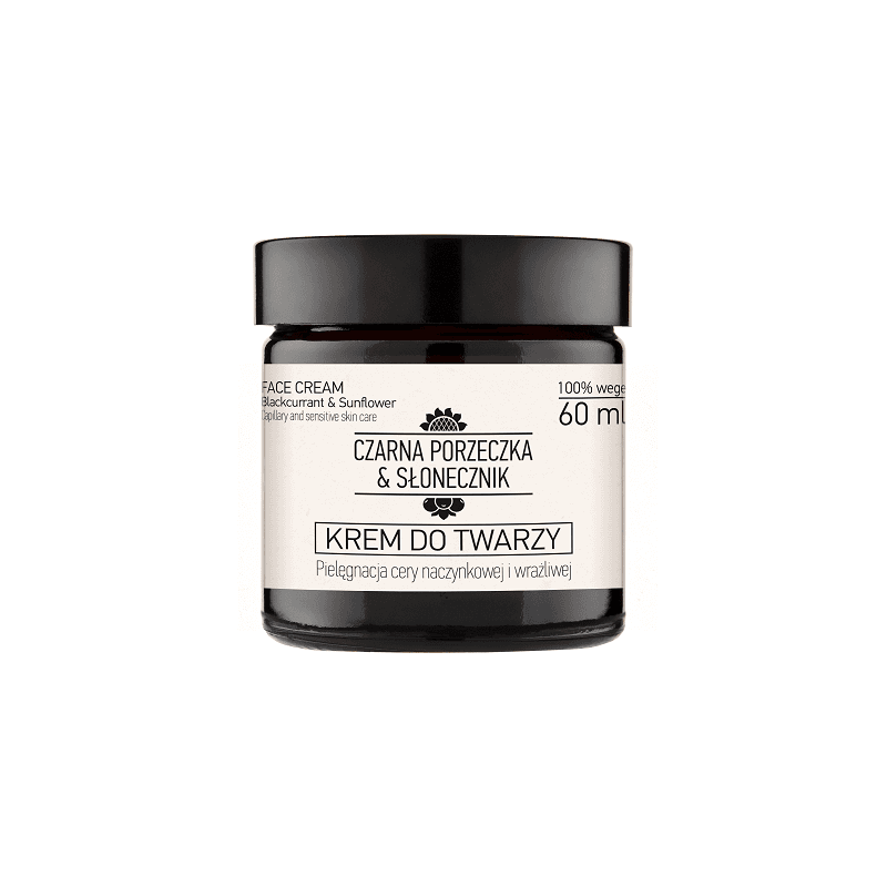 Krem do twarzy cera naczynkowa i wrażliwa czarna porzeczka & słonecznik 60 ml - naturalne pochodzenie składników
