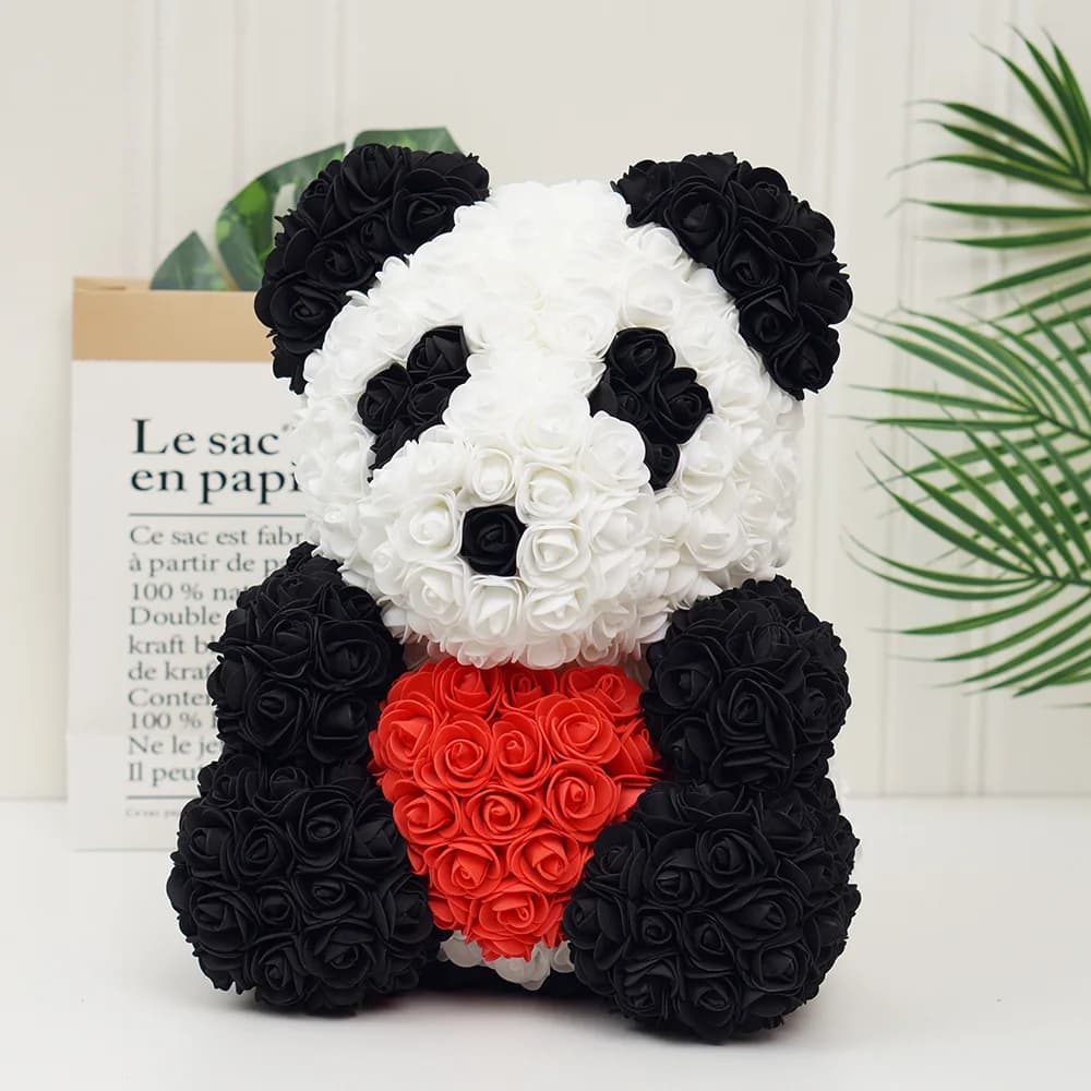 1 szt. 25 cm sztuczne kwiaty z pianki Panda Bear Rose Bear Romantyczny kreatywny prezent na Walentynki Dzień Matki Rocznica Ślub